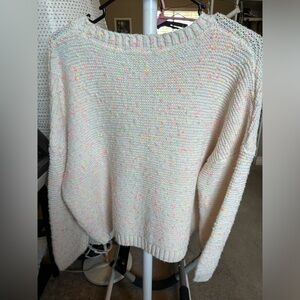 NWOT Cocobleu Sweater Women’s Large Multicolor Knit Cropped Crop Top Comfy